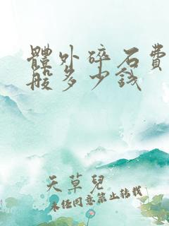 体外碎石费用一般多少钱