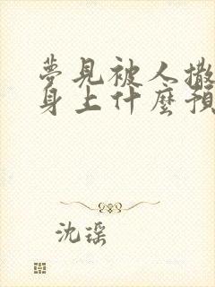 梦见被人撒尿在身上什么预兆