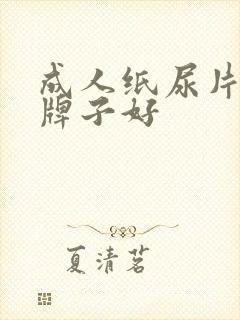 成人纸尿片什么牌子好