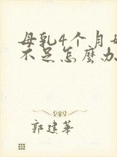 母乳4个月奶水不足怎么办