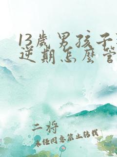 13岁男孩子叛逆期怎么管教最合适