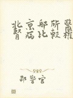 北京哪所医院看肾病比较权威