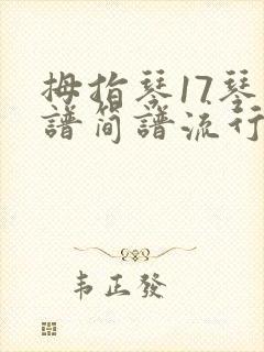 拇指琴17琴音谱简谱流行歌曲