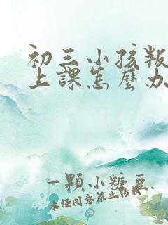 初三小孩叛逆不上课怎么办