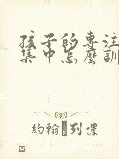 孩子的专注力不集中怎么训练呢