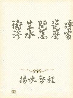 卫生间瓷砖缝隙渗水怎么处理最好