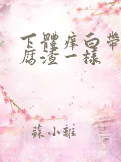 下体痒白带像豆腐渣一样