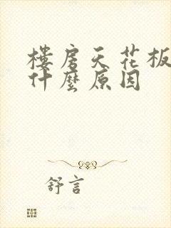 楼房天花板漏水什么原因