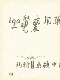 iga肾病用药一览表