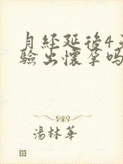 月经延后4天能验出怀孕吗