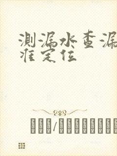 测漏水查漏水精准定位