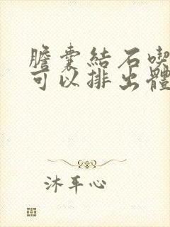 胆囊结石吃啥药可以排出体外呢