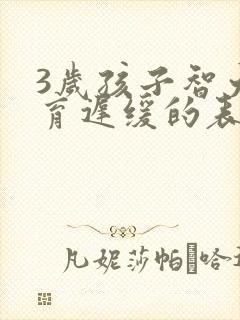 3岁孩子智力发育迟缓的表现