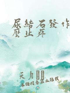 尿结石发作了怎么止疼