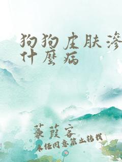 狗狗皮肤渗血是什么病