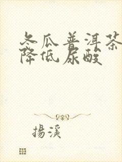 冬瓜普洱茶可以降低尿酸