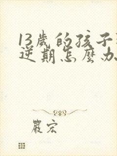 13岁的孩子叛逆期怎么办男孩