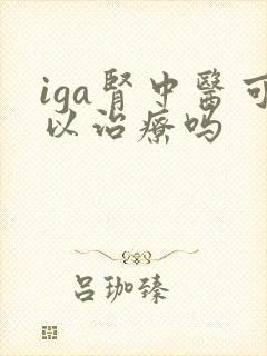 iga肾中医可以治疗吗
