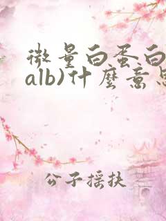 微量白蛋白(malb)什么意思