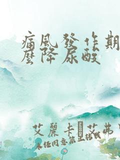 痛风发作期吃什么降尿酸