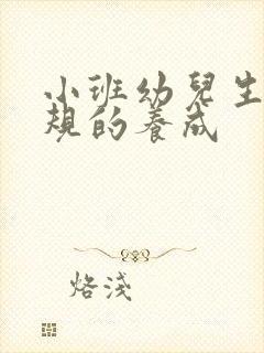 小班幼儿生活常规的养成