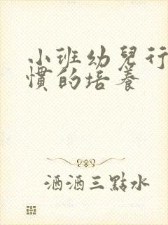 小班幼儿行为习惯的培养