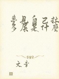 梦见自己拉了好多屎是什么预兆