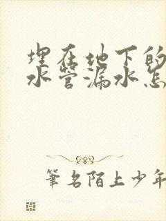 埋在地下的自来水管漏水怎么办