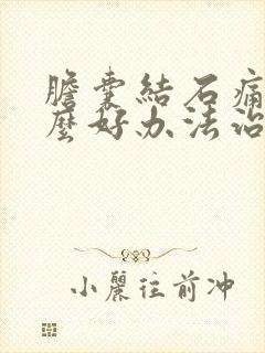 胆囊结石痛有什么好办法治疗