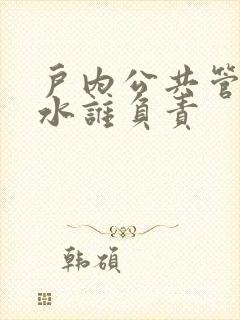 户内公共管道漏水谁负责