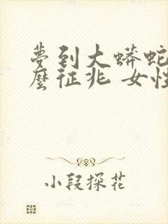 梦到大蟒蛇是什么征兆 女性周公解梦