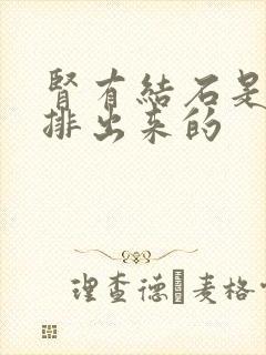 肾有结石是怎么排出来的