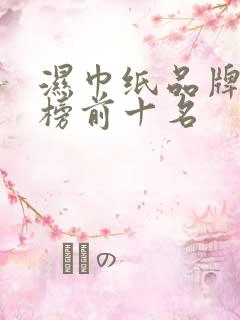 湿巾纸品牌排行榜前十名