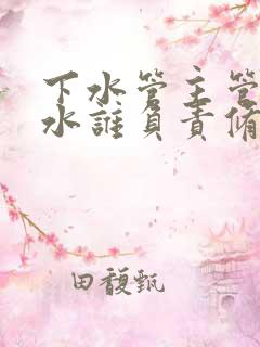 下水管主管道漏水谁负责修