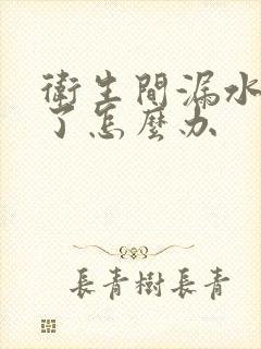 卫生间漏水口堵了怎么办