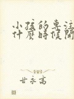 小孩的专注力从什么时候开始培养