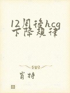 12周后hcg下降规律