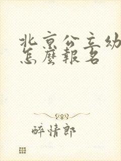 北京公立幼儿园怎么报名