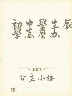 初中学生厌学退学怎么办