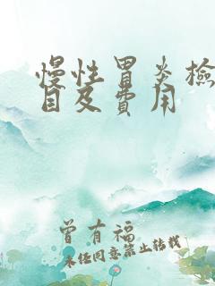 慢性胃炎检查项目及费用