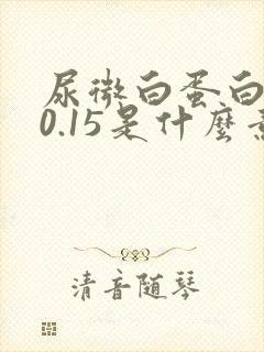 尿微白蛋白大于0.15是什么意思啊