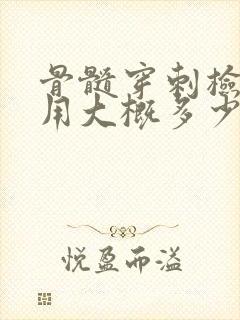 骨髓穿刺检查费用大概多少钱一次