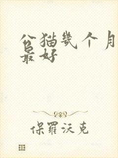 公猫几个月绝育最好