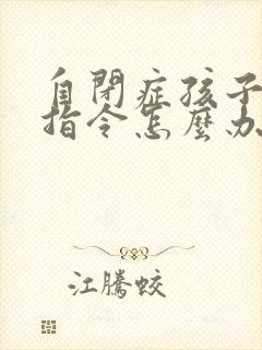 自闭症孩子不听指令怎么办