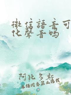 微信语音可以美化声音吗