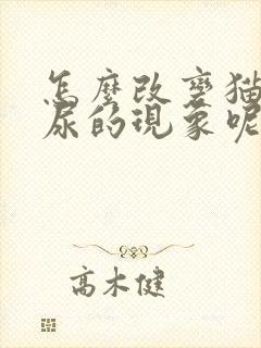 怎么改变猫咪乱尿的现象呢