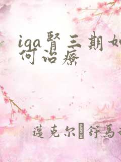 iga肾三期如何治疗