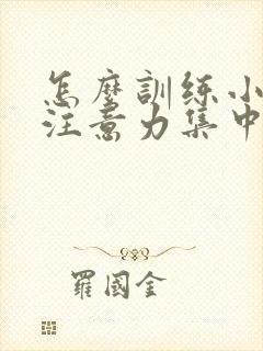 怎么训练小孩的注意力集中