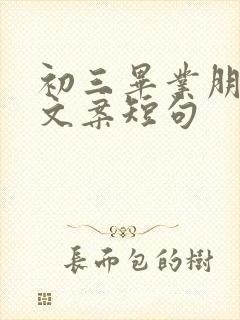 初三毕业朋友圈文案短句