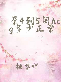 孕4到5周hcg多少正常